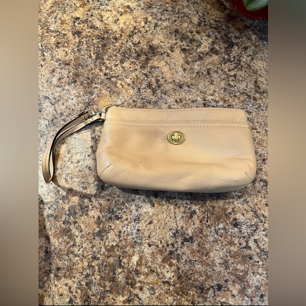 Coach beige wristlet